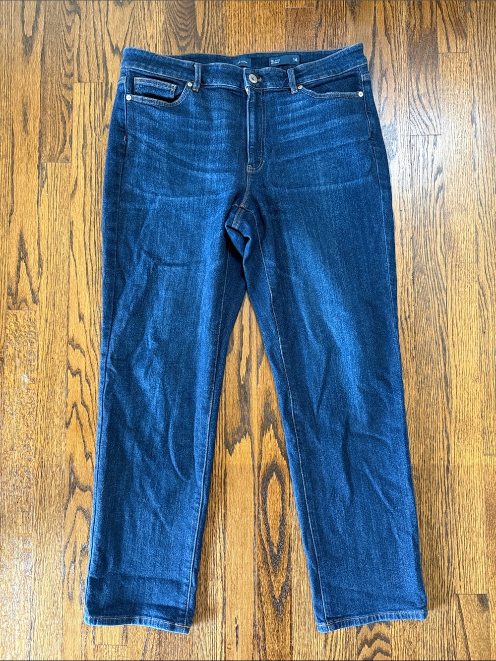 B41 J. Jill Women’s 14 Relaxed Boyfriend Dark Blue Denim Jeans